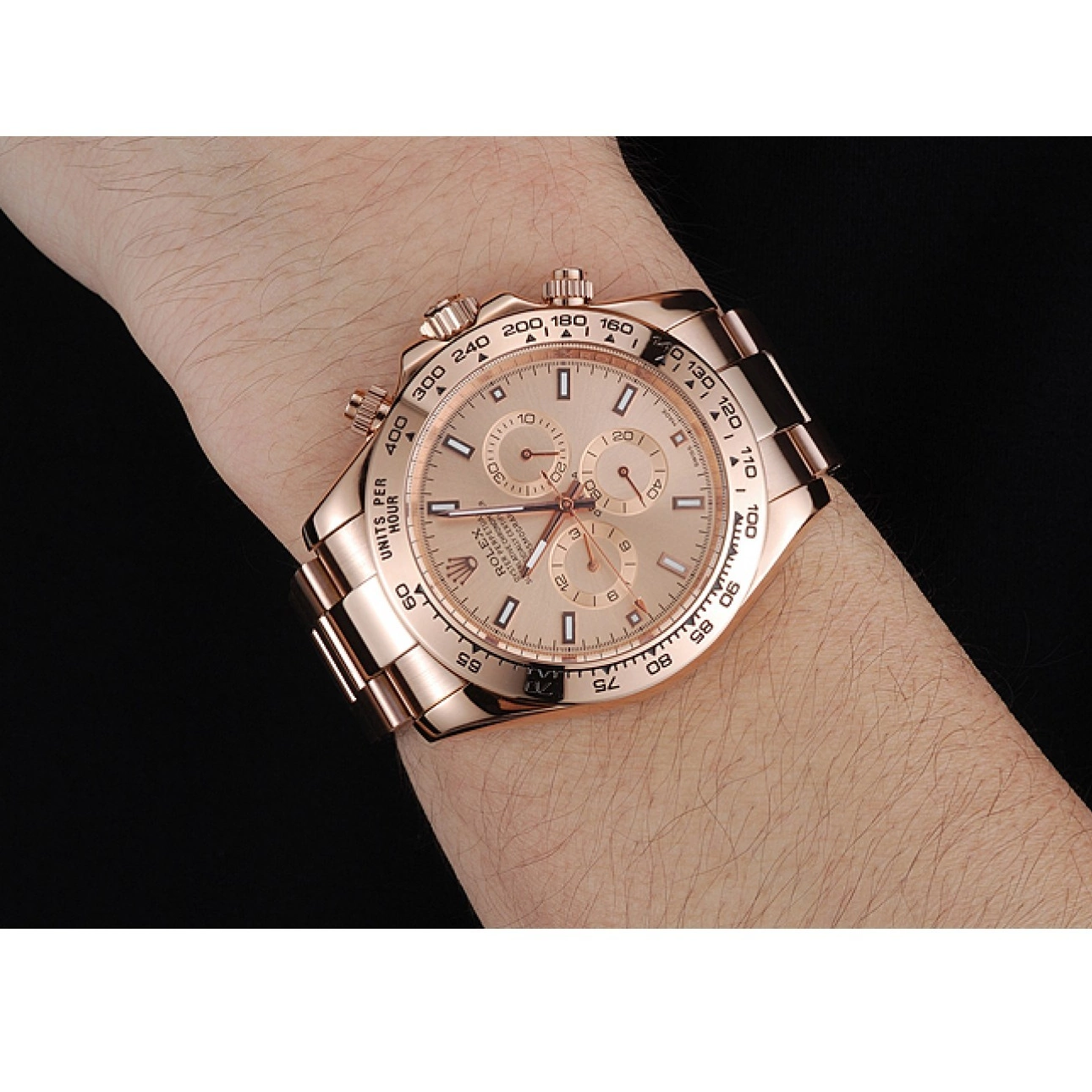 Aaa replica watch Rolex And Dial Bracelet Daytona Gold Pink Case Cosmograph 1454247 Rose 0706